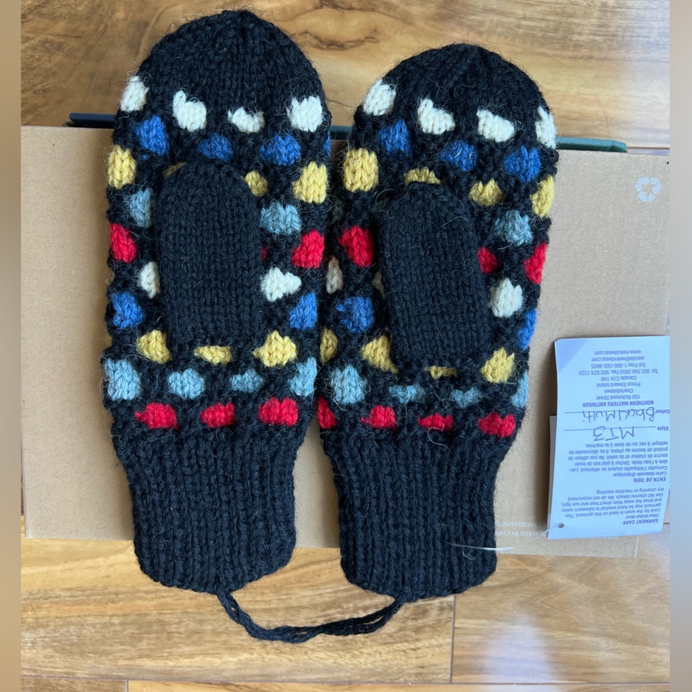 Colourful Bubble Knit Mittens by Northern Watters Knitwear